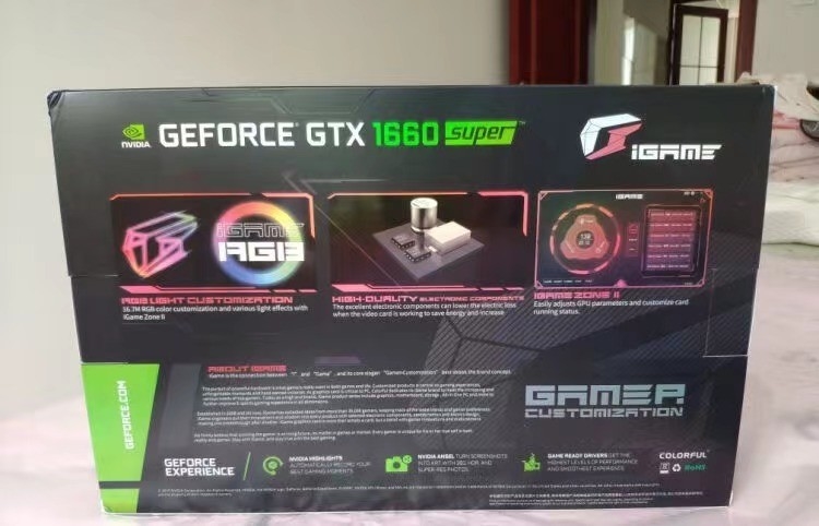 6G ETH Mining Rig Graphics Card 1785MHZ Colorful IGaMe GeForce GTX 1660 Super Ultra